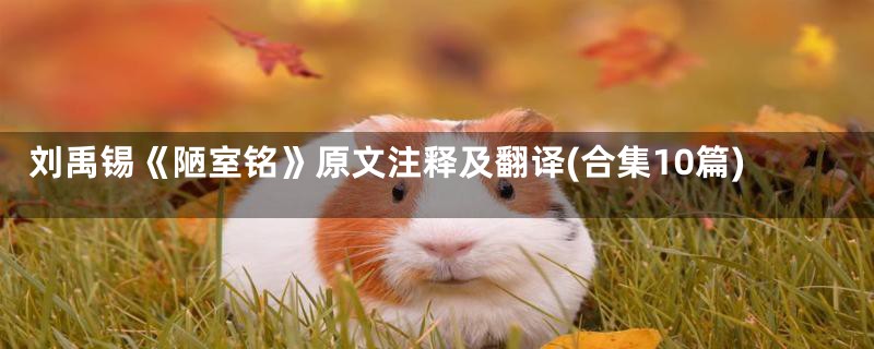 刘禹锡《陋室铭》原文注释及翻译(合集10篇)