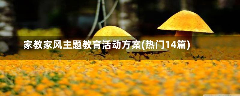 家教家风主题教育活动方案(热门14篇)