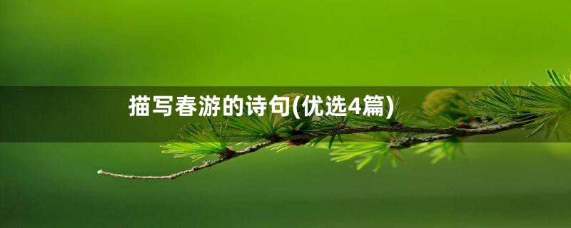 描写春游的诗句(优选4篇)