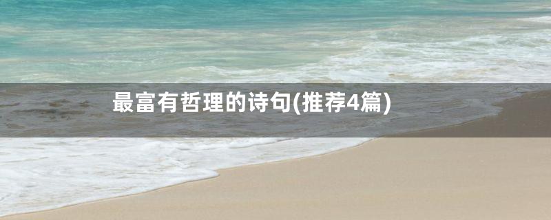 最富有哲理的诗句(推荐4篇)