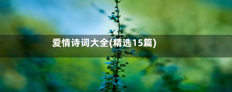 爱情诗词大全(精选15篇)