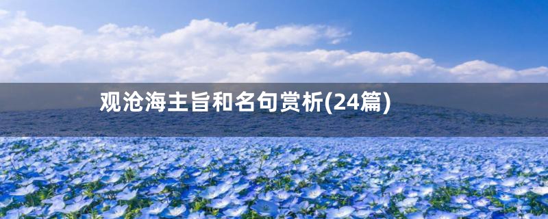 观沧海主旨和名句赏析(24篇)