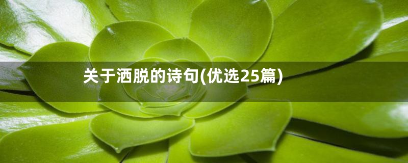 关于洒脱的诗句(优选25篇)