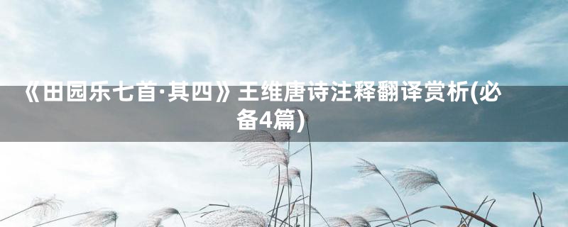 《田园乐七首·其四》王维唐诗注释翻译赏析(必备4篇)