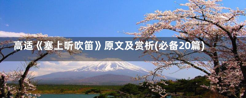 高适《塞上听吹笛》原文及赏析(必备20篇)