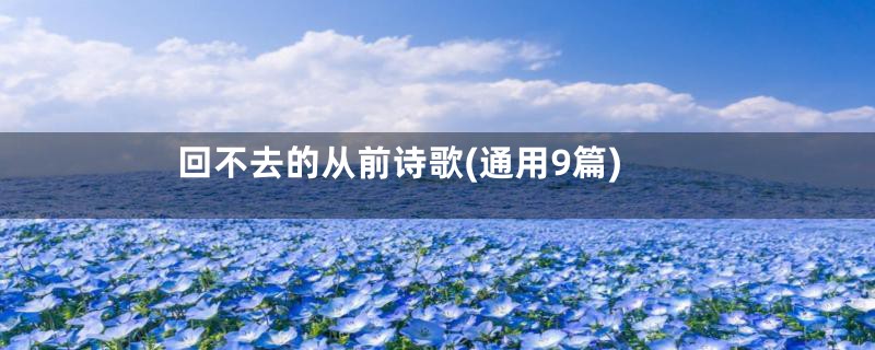 回不去的从前诗歌(通用9篇)
