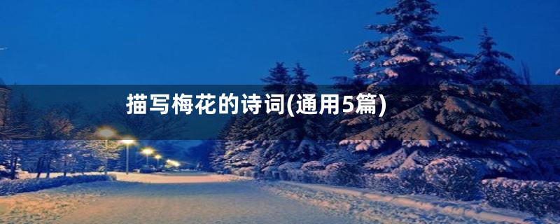 描写梅花的诗词(通用5篇)