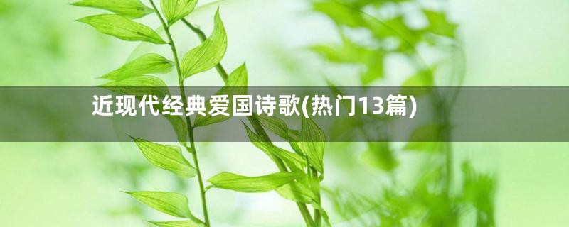 近现代经典爱国诗歌(热门13篇)