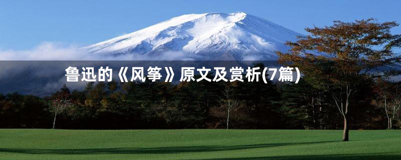鲁迅的《风筝》原文及赏析(7篇)