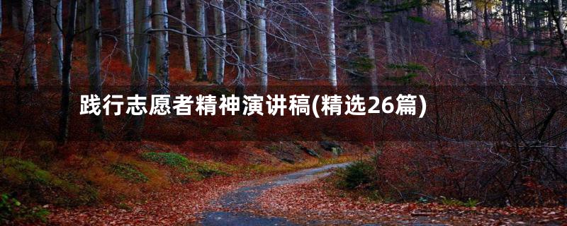 践行志愿者精神演讲稿(精选26篇)