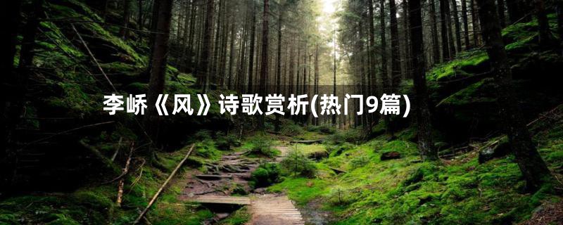 李峤《风》诗歌赏析(热门9篇)