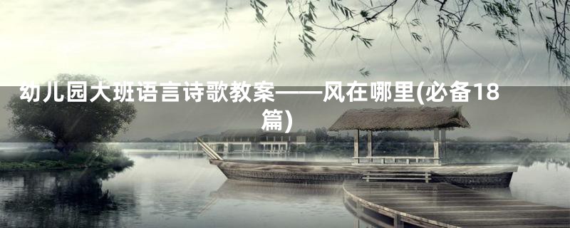 幼儿园大班语言诗歌教案——风在哪里(必备18篇)