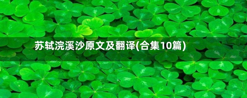 苏轼浣溪沙原文及翻译(合集10篇)