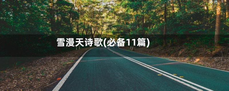 雪漫天诗歌(必备11篇)