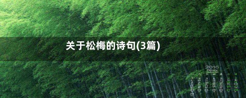 关于松梅的诗句(3篇)