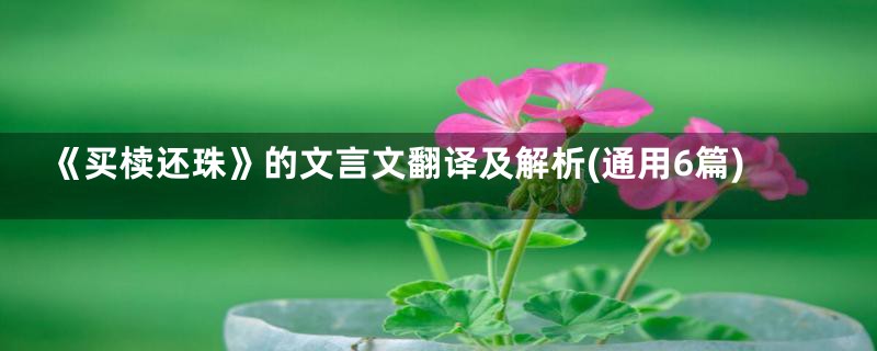 《买椟还珠》的文言文翻译及解析(通用6篇)