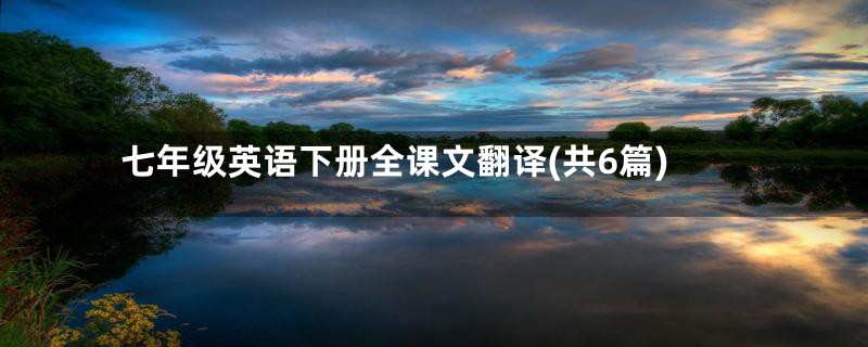 七年级英语下册全课文翻译(共6篇)