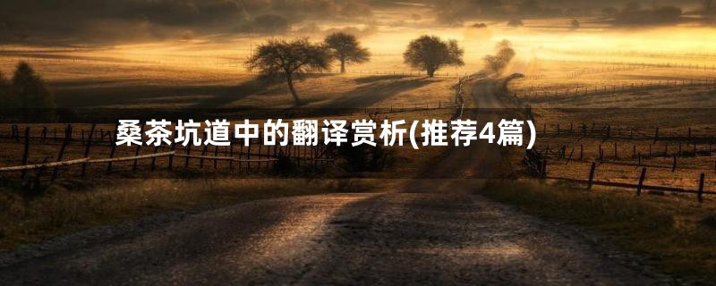 桑茶坑道中的翻译赏析(推荐4篇)