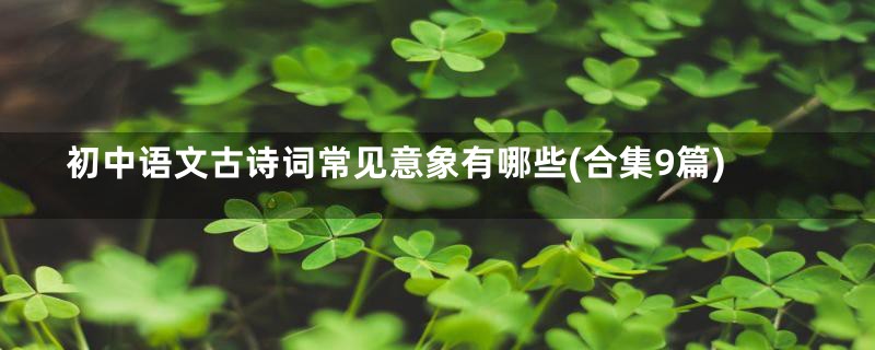 初中语文古诗词常见意象有哪些(合集9篇)