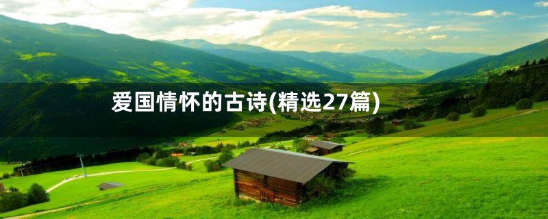 爱国情怀的古诗(精选27篇)