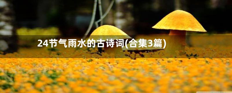 24节气雨水的古诗词(合集3篇)