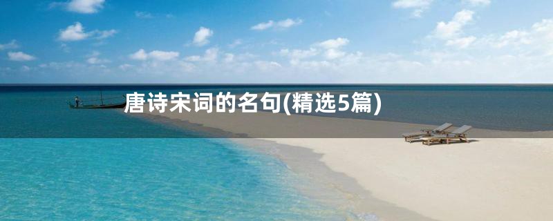 唐诗宋词的名句(精选5篇)