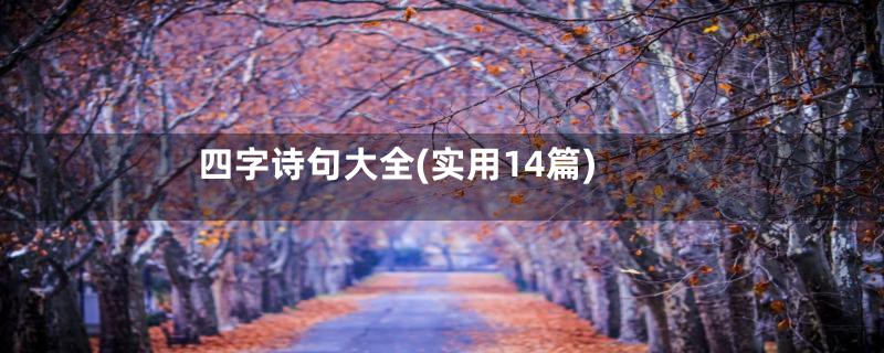 四字诗句大全(实用14篇)