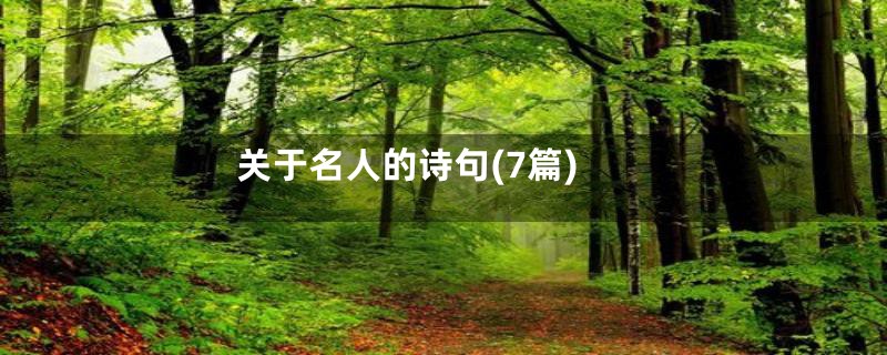 关于名人的诗句(7篇)
