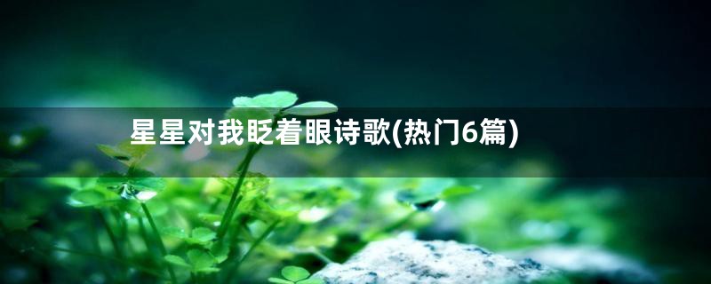 星星对我眨着眼诗歌(热门6篇)