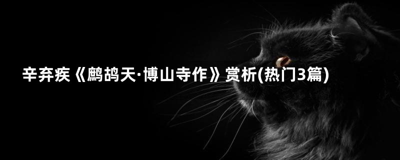 辛弃疾《鹧鸪天·博山寺作》赏析(热门3篇)