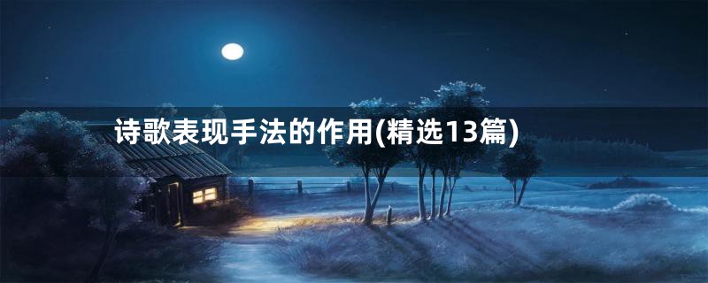 诗歌表现手法的作用(精选13篇)