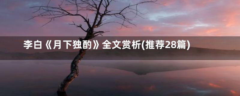 李白《月下独酌》全文赏析(推荐28篇)