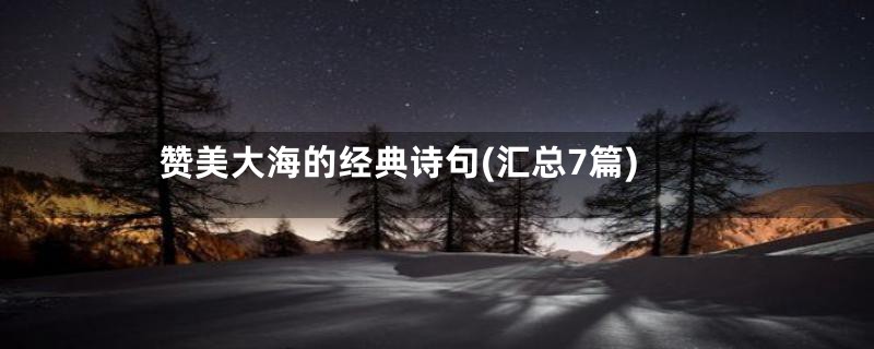 赞美大海的经典诗句(汇总7篇)