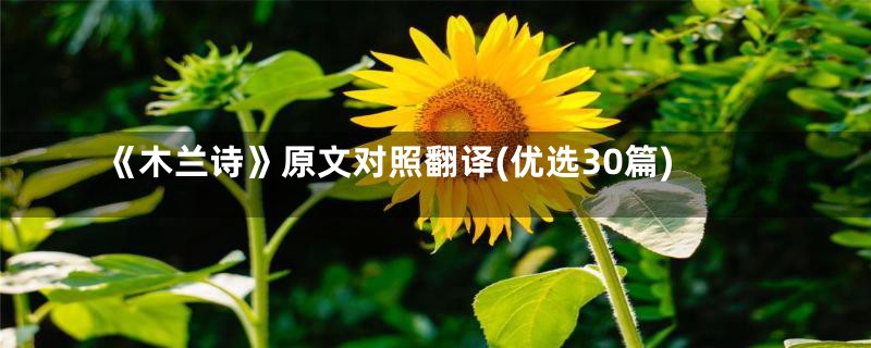 《木兰诗》原文对照翻译(优选30篇)