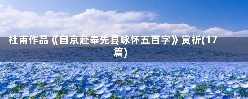 杜甫作品《自京赴奉先县咏怀五百字》赏析(17篇)
