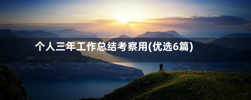 个人三年工作总结考察用(优选6篇)