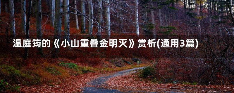 温庭筠的《小山重叠金明灭》赏析(通用3篇)