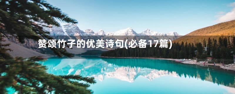 赞颂竹子的优美诗句(必备17篇)