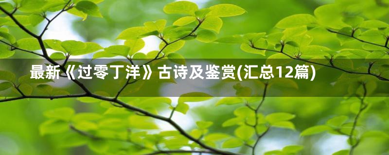 最新《过零丁洋》古诗及鉴赏(汇总12篇)