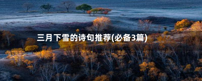 三月下雪的诗句推荐(必备3篇)