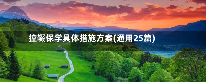 控辍保学具体措施方案(通用25篇)