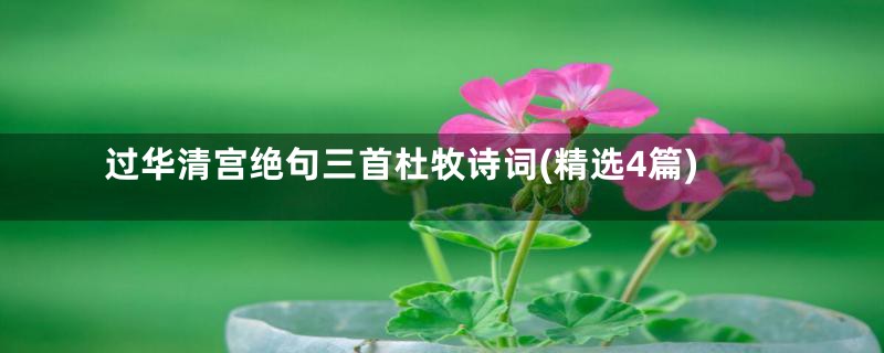 过华清宫绝句三首杜牧诗词(精选4篇)