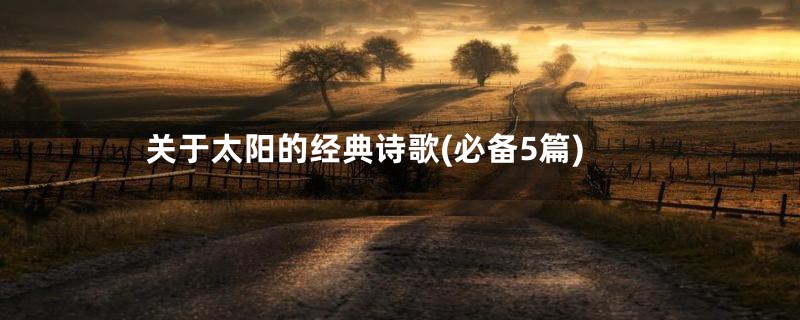 关于太阳的经典诗歌(必备5篇)