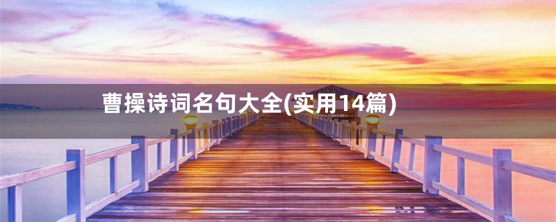 曹操诗词名句大全(实用14篇)