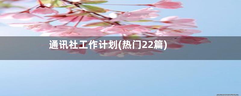 通讯社工作计划(热门22篇)