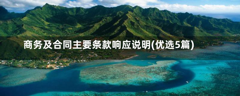 商务及合同主要条款响应说明(优选5篇)