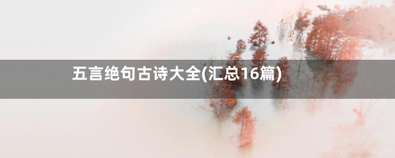 五言绝句古诗大全(汇总16篇)