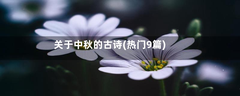 关于中秋的古诗(热门9篇)