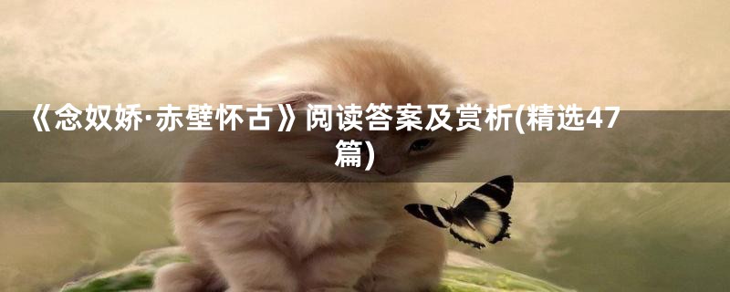 《念奴娇·赤壁怀古》阅读答案及赏析(精选47篇)