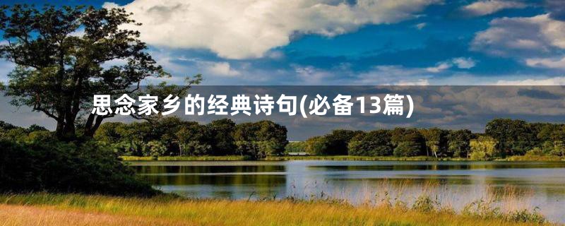 思念家乡的经典诗句(必备13篇)